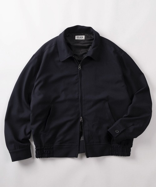 SlashDate（スラッシュデイト）の「【72】【PLES】TRストレッチ ダブルジップ ブルゾン スウィングトップ 無地/ストライプ セットアップ可能（ブルゾン・メンズ・ブラウン/ブラック系その他/ブラック・L/M）」の2枚目の写真