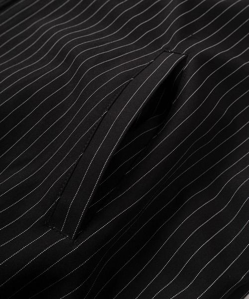 SlashDate（スラッシュデイト）の「【72】【PLES】TRストレッチ ダブルジップ ブルゾン スウィングトップ 無地/ストライプ セットアップ可能（ブルゾン・メンズ・ブラウン/ブラック系その他/ブラック・L/M）」の7枚目の写真