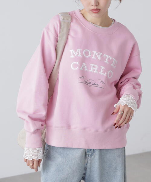 FREE'S MART（フリーズマート）の「◆フロッキーロゴ刺繍スウェット（スウェット・レディース・グレー/ホワイト/ピンク/ネイビー・FREE）」の4枚目の写真