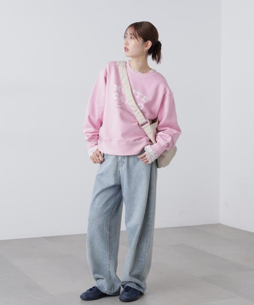 FREE'S MART（フリーズマート）の「◆フロッキーロゴ刺繍スウェット（スウェット・レディース・グレー/ホワイト/ピンク/ネイビー・FREE）」の18枚目の写真