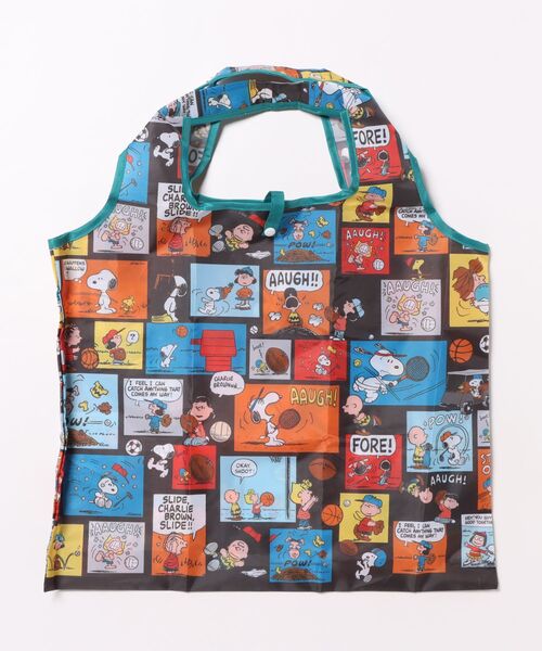 PEANUTS（ピーナッツ）の「【 PEANUTS 】 スヌーピー くるくるショッピングバッグA  26S1（エコバッグ/サブバッグ・レディース・カラフル/ライトブルー/オフホワイト・FREE）」の3枚目の写真