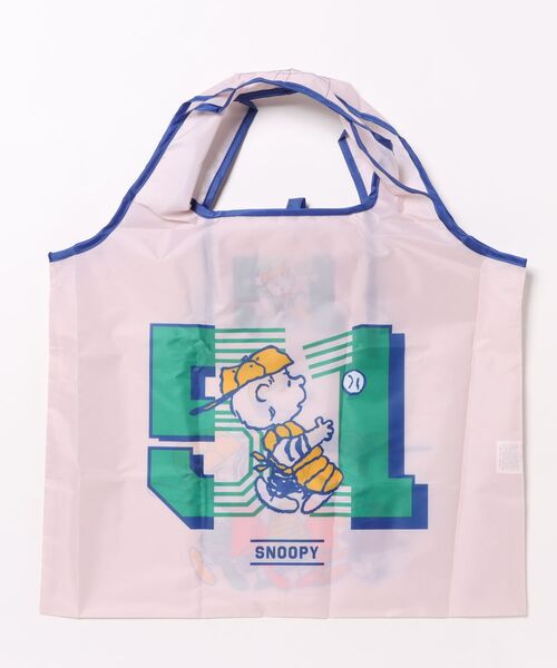 PEANUTS（ピーナッツ）の「【 PEANUTS 】 スヌーピー くるくるショッピングバッグA  26S1（エコバッグ/サブバッグ・レディース・カラフル/ライトブルー/オフホワイト・FREE）」の4枚目の写真