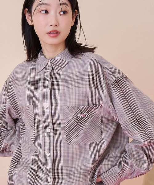 PENNEYS(ぺニーズ)の「【PENNEY'S】ワークシャツ(シャツ/ブラウス・レディース・チェック/ライトインディゴブルー・FREE)」の3枚目の写真