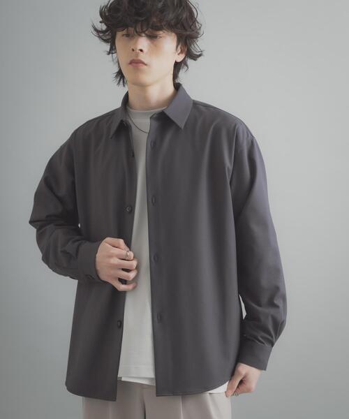 SENSE OF PLACE by URBAN RESEARCH（センスオブプレイスバイアーバンリサーチ）の「『イージーケア』カラールーズシャツ（シャツ/ブラウス・メンズ・ブラック/チャコールグレー・MEDIUM/LARGE）」の2枚目の写真