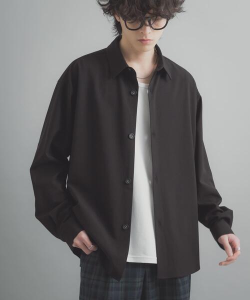 SENSE OF PLACE by URBAN RESEARCH（センスオブプレイスバイアーバンリサーチ）の「『ユニセックス』『イージーケア』カラールーズシャツ（シャツ/ブラウス・メンズ・ブラック/チャコールグレー/ライトブルー/ネイビー/ライトベージュ・MEDIUM/LARGE）」の11枚目の写真