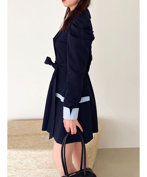 dazzlin（ダズリン）の「ビッグカラートレンチミニワンピース（ワンピース・レディース・グレー/ネイビー/ベージュ・MEDIUM/SMALL）」の5枚目の写真