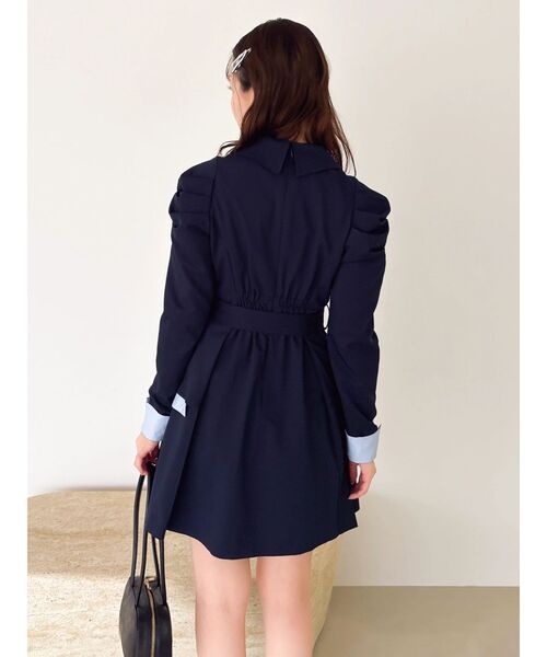 dazzlin（ダズリン）の「ビッグカラートレンチミニワンピース（ワンピース・レディース・グレー/ネイビー/ベージュ・MEDIUM/SMALL）」の6枚目の写真