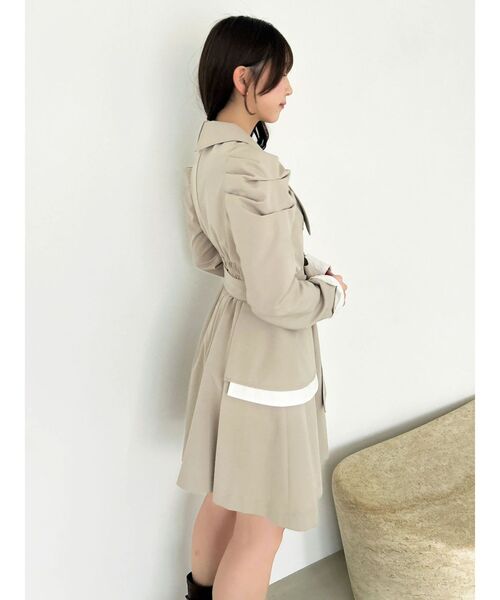 dazzlin（ダズリン）の「ビッグカラートレンチミニワンピース（ワンピース・レディース・グレー/ネイビー/ベージュ・MEDIUM/SMALL）」の12枚目の写真