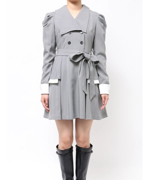 dazzlin（ダズリン）の「ビッグカラートレンチミニワンピース（ワンピース・レディース・グレー/ネイビー/ベージュ・MEDIUM/SMALL）」の18枚目の写真