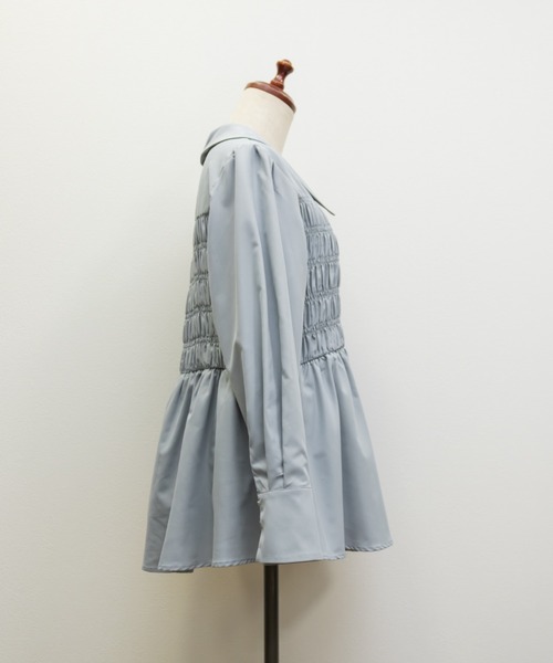 CLETTE(クレット)の「CLETTEオリジナルシャーリングフレアシャツ(シャツ/ブラウス・レディース・グレイッシュベージュ/チャコールグレー/ブルー・4L/3L/LL)」の19枚目の写真