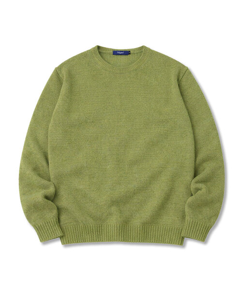 POLYGRAM（ポリグラム）の「コンフォートヘラシラウンドニット - 7COLOR（ニット/セーター・レディース・ブルー/ブラック/アイボリー/グリーン/キャメル/ネイビー/ラベンダー・FREE）」の3枚目の写真