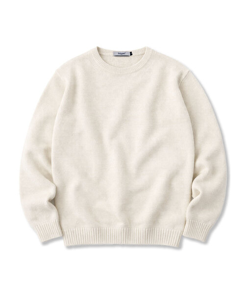 POLYGRAM（ポリグラム）の「コンフォートヘラシラウンドニット - 7COLOR（ニット/セーター・レディース・ブルー/ブラック/アイボリー/グリーン/キャメル/ネイビー/ラベンダー・FREE）」の2枚目の写真