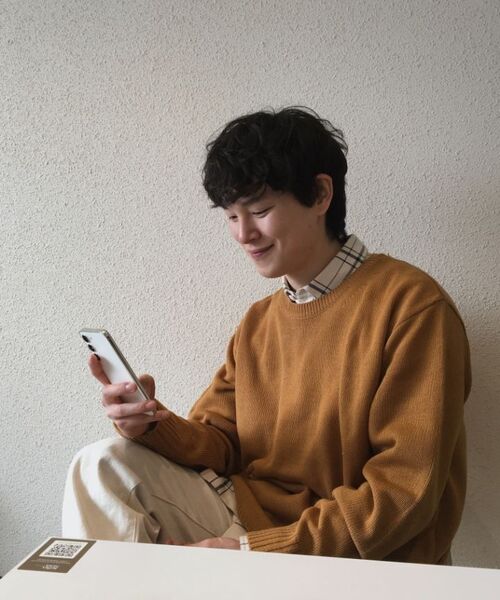 POLYGRAM（ポリグラム）の「コンフォートヘラシラウンドニット - 7COLOR（ニット/セーター・レディース・ブルー/ブラック/アイボリー/グリーン/キャメル/ネイビー/ラベンダー・FREE）」の9枚目の写真