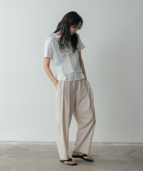 GALLEST(ギャレスト)の「メッセージプリントクルーネックTシャツ(Tシャツ/カットソー・レディース・サックスブルー/オリーブ/ブラック/ホワイト・38)」の10枚目の写真
