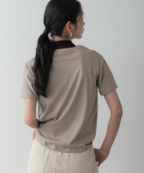 GALLEST(ギャレスト)の「メッセージプリントクルーネックTシャツ(Tシャツ/カットソー・レディース・サックスブルー/オリーブ/ブラック/ホワイト・38)」の21枚目の写真