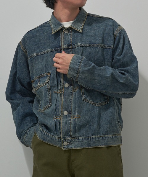 HOUSTON(ヒューストン)の「【HOUSTON】US COTTON TYPE2 DENIM SHIRT JACKET 51584(デニムジャケット・メンズ・ブルー/インディゴブルー・40/42)」の12枚目の写真