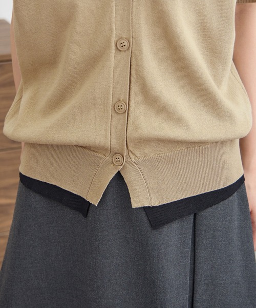 CHAN ME(チャンミ)の「配色衿デザインニット(ニット/セーター・レディース・ベージュ/ブラック・X-LARGE/LARGE/MEDIUM)」の9枚目の写真