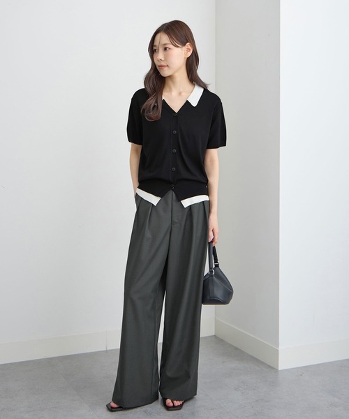CHAN ME(チャンミ)の「配色衿デザインニット(ニット/セーター・レディース・ベージュ/ブラック・X-LARGE/LARGE/MEDIUM)」の15枚目の写真