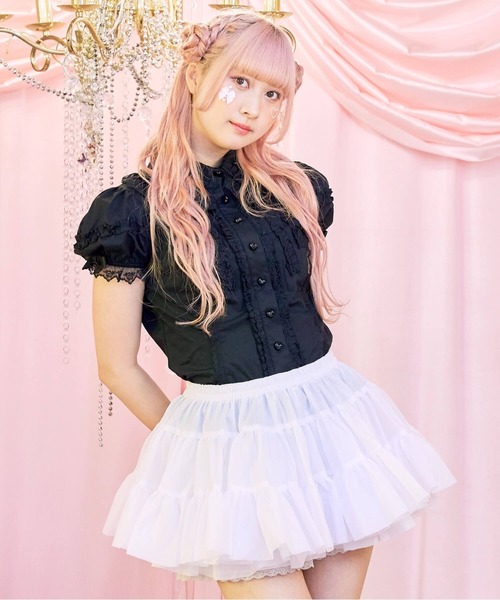 BODYLINE(ボディライン)の「ティアードフリルホイップパニエ(スカート・レディース・ブラック/ホワイト/オフホワイト・M)」の15枚目の写真