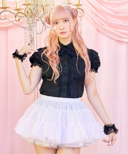 BODYLINE(ボディライン)の「ティアードフリルホイップパニエ(スカート・レディース・ブラック/ホワイト/オフホワイト・M)」の16枚目の写真