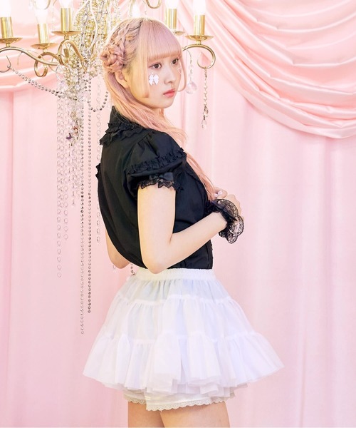 BODYLINE(ボディライン)の「ティアードフリルホイップパニエ(スカート・レディース・ブラック/ホワイト/オフホワイト・M)」の17枚目の写真