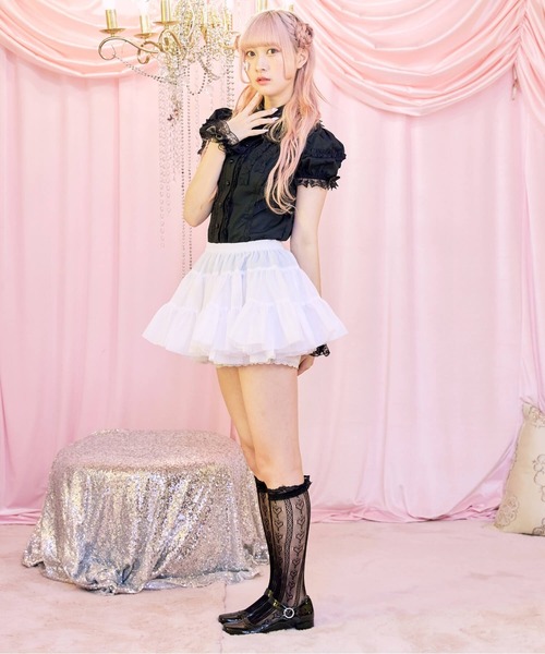 BODYLINE(ボディライン)の「ティアードフリルホイップパニエ(スカート・レディース・ブラック/ホワイト/オフホワイト・M)」の21枚目の写真