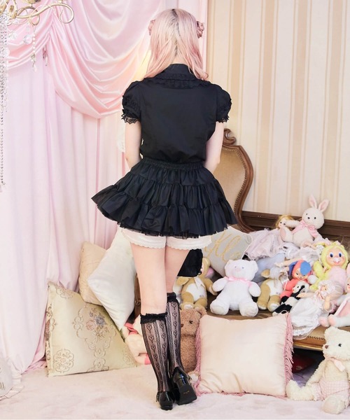 BODYLINE(ボディライン)の「ティアードフリルホイップパニエ(スカート・レディース・ブラック/ホワイト/オフホワイト・M)」の11枚目の写真
