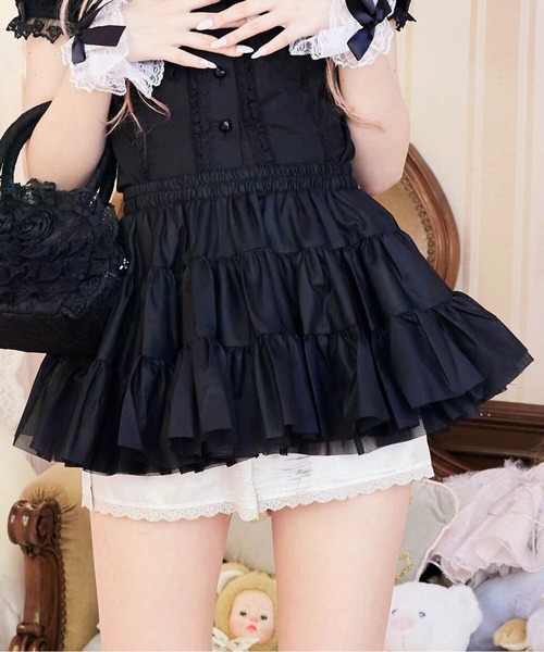 BODYLINE(ボディライン)の「ティアードフリルホイップパニエ(スカート・レディース・ブラック/ホワイト/オフホワイト・M)」の13枚目の写真