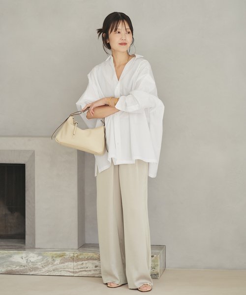 plage（プラージュ）の「Typewrter Poncho シャツ（シャツ/ブラウス・レディース・ホワイト/ピンク系その他・FREE）」の4枚目の写真