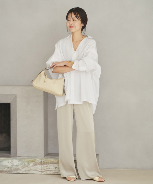 plage（プラージュ）の「Typewrter Poncho シャツ（シャツ/ブラウス・レディース・ホワイト/ピンク系その他・FREE）」の7枚目の写真