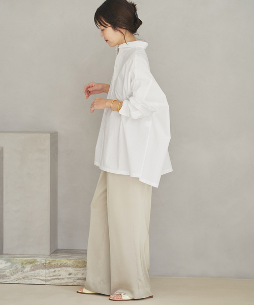 plage（プラージュ）の「Typewrter Poncho シャツ（シャツ/ブラウス・レディース・ホワイト/ピンク系その他・FREE）」の8枚目の写真