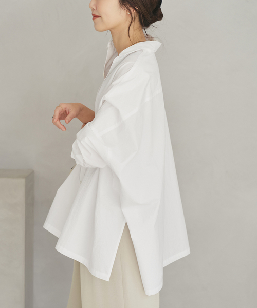 plage（プラージュ）の「Typewrter Poncho シャツ（シャツ/ブラウス・レディース・ホワイト/ピンク系その他・FREE）」の12枚目の写真