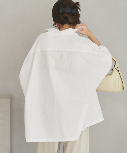 plage（プラージュ）の「Typewrter Poncho シャツ（シャツ/ブラウス・レディース・ホワイト/ピンク系その他・FREE）」の14枚目の写真