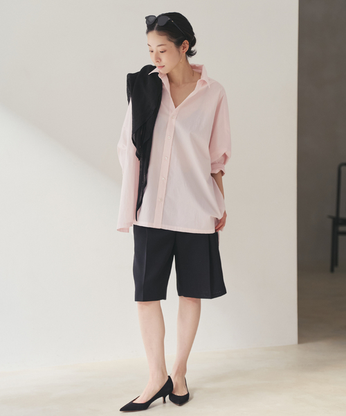 plage（プラージュ）の「Typewrter Poncho シャツ（シャツ/ブラウス・レディース・ホワイト/ピンク系その他・FREE）」の22枚目の写真