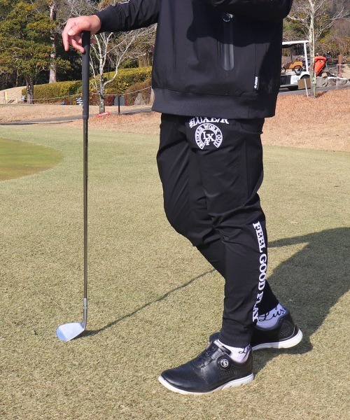 LUXE/R GOLF(ラグジュ ゴルフ)の「(RM)【LUXE/R GOLF】ナイロン ストレッチ コード刺繍 ジョガーパンツ(スウェットパンツ・メンズ・ベージュ系/ブラック/チャコールグレー・LARGE/X-LARGE/MEDIUM)」の1枚目の写真
