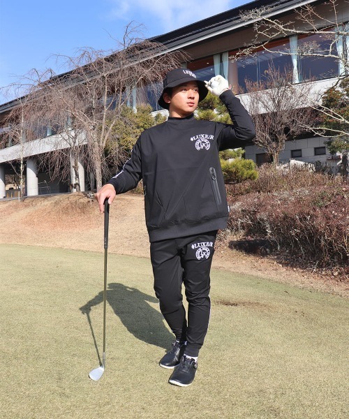 LUXE/R GOLF(ラグジュ ゴルフ)の「(RM)【LUXE/R GOLF】ナイロン ストレッチ コード刺繍 ジョガーパンツ(スウェットパンツ・メンズ・ベージュ系/ブラック/チャコールグレー・LARGE/X-LARGE/MEDIUM)」の4枚目の写真