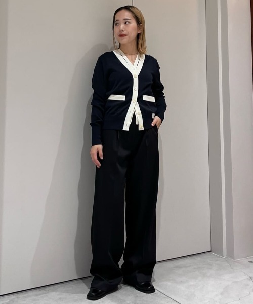 ESTNATION(エストネーション)の「ESTNATION / バイカラーVネックカーディガン(ニット/セーター・レディース・ダークネイビー/ライトホワイト/イエロー系その他・FREE)」の17枚目の写真
