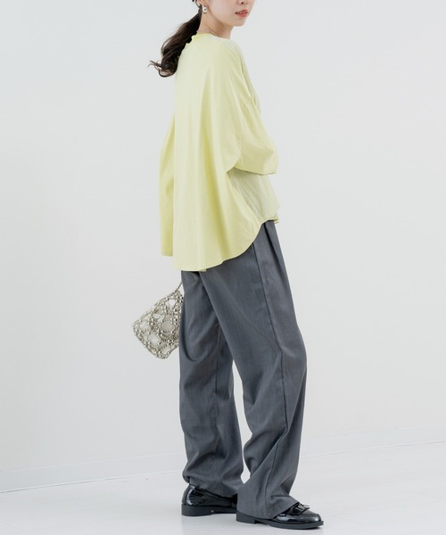 refinedworks(リファインドワークス)の「【refinedworks】異素材 切替デザインが 魅力の シャーリングプルオーバー!(Tシャツ/カットソー・レディース・チャコールグレー/イエロー・FREE)」の21枚目の写真