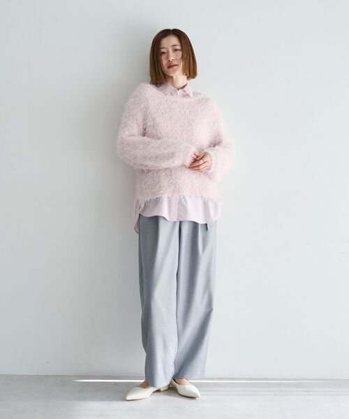 YECCA VECCA（イェッカヴェッカ）の「ベルト付きカーヴィーパンツ（その他パンツ・レディース・ベージュ/ネイビー/グレー・S/M）」の6枚目の写真