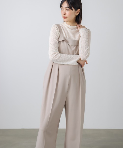 Bou Jeloud（ブージュルード）の「【はあちゅう*Bou Jeloud】ウエストタックサロペット（サロペット/オーバーオール・レディース・ネイビー/ベージュ・FREE）」の2枚目の写真