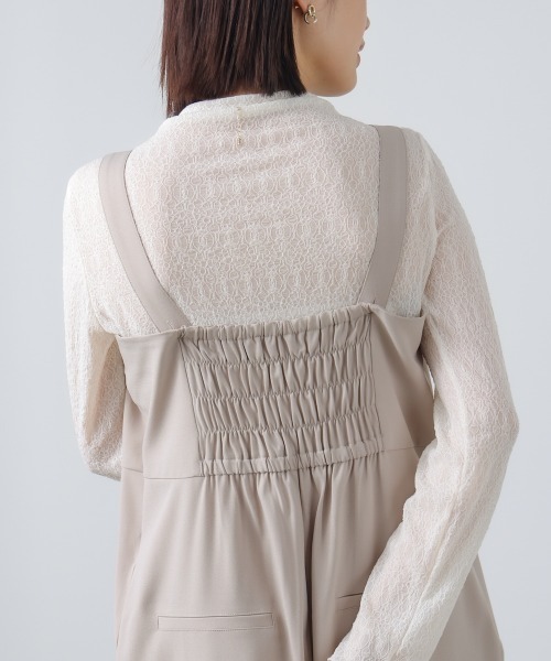 Bou Jeloud（ブージュルード）の「【はあちゅう*Bou Jeloud】ウエストタックサロペット（サロペット/オーバーオール・レディース・ネイビー/ベージュ・FREE）」の12枚目の写真