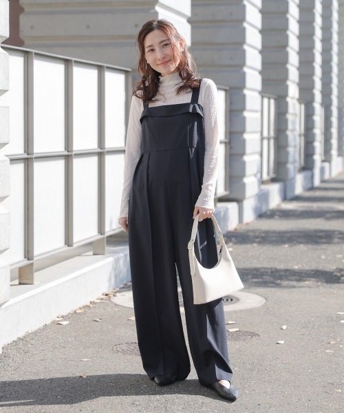 Bou Jeloud（ブージュルード）の「【はあちゅう*Bou Jeloud】ウエストタックサロペット（サロペット/オーバーオール・レディース・ネイビー/ベージュ・FREE）」の17枚目の写真