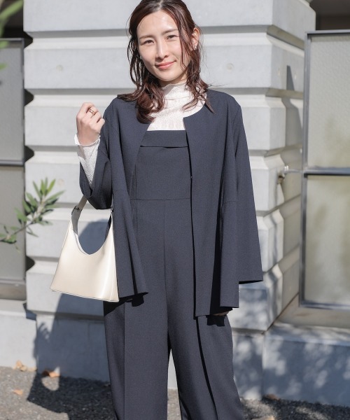 Bou Jeloud（ブージュルード）の「【はあちゅう*Bou Jeloud】ウエストタックサロペット（サロペット/オーバーオール・レディース・ネイビー/ベージュ・FREE）」の18枚目の写真