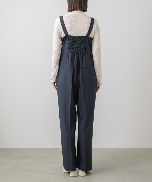 Bou Jeloud（ブージュルード）の「【はあちゅう*Bou Jeloud】ウエストタックサロペット（サロペット/オーバーオール・レディース・ネイビー/ベージュ・FREE）」の4枚目の写真