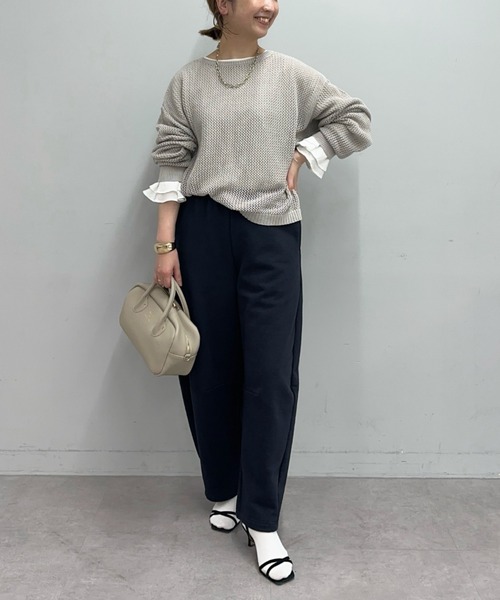 PUAL CE CIN（ピュアルセシン）の「布帛袖フレアカットソー（Tシャツ/カットソー・レディース・ブラック/オフホワイト・FREE）」の7枚目の写真