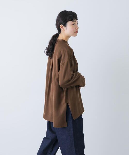 かぐれ（カグレ）の「レーヨンワイドシャツ（シャツ/ブラウス・レディース・ブラウン/ブラック・FREE）」の21枚目の写真