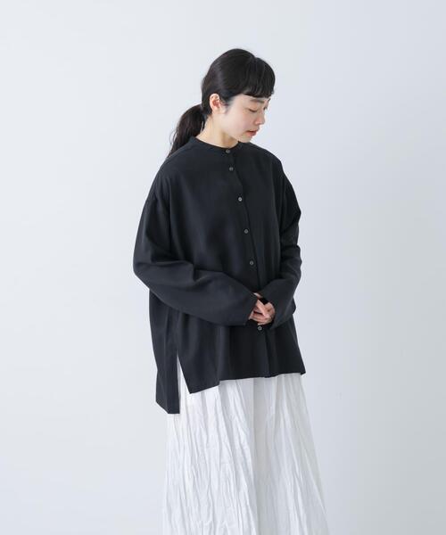 かぐれ（カグレ）の「レーヨンワイドシャツ（シャツ/ブラウス・レディース・ブラウン/ブラック・FREE）」の3枚目の写真