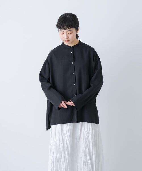 かぐれ（カグレ）の「レーヨンワイドシャツ（シャツ/ブラウス・レディース・ブラウン/ブラック・FREE）」の4枚目の写真