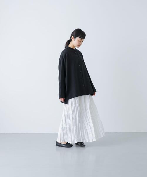 かぐれ（カグレ）の「レーヨンワイドシャツ（シャツ/ブラウス・レディース・ブラウン/ブラック・FREE）」の5枚目の写真