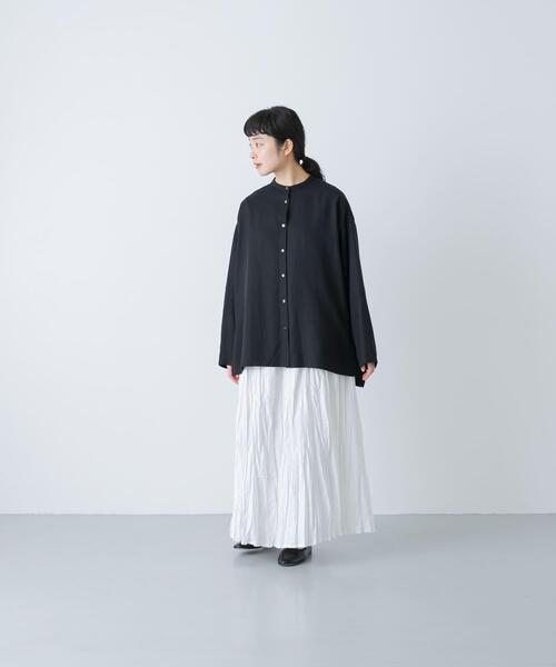 かぐれ（カグレ）の「レーヨンワイドシャツ（シャツ/ブラウス・レディース・ブラウン/ブラック・FREE）」の6枚目の写真